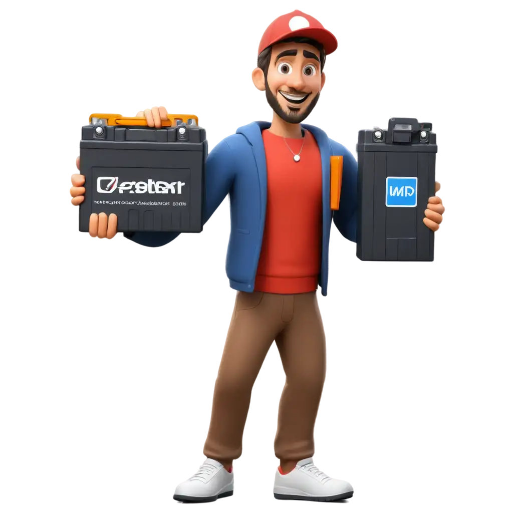 Cartoon-Man-Holding-Oversized-Car-Battery-PNG-Icon-Creative-Image-for-Automotive-Websites