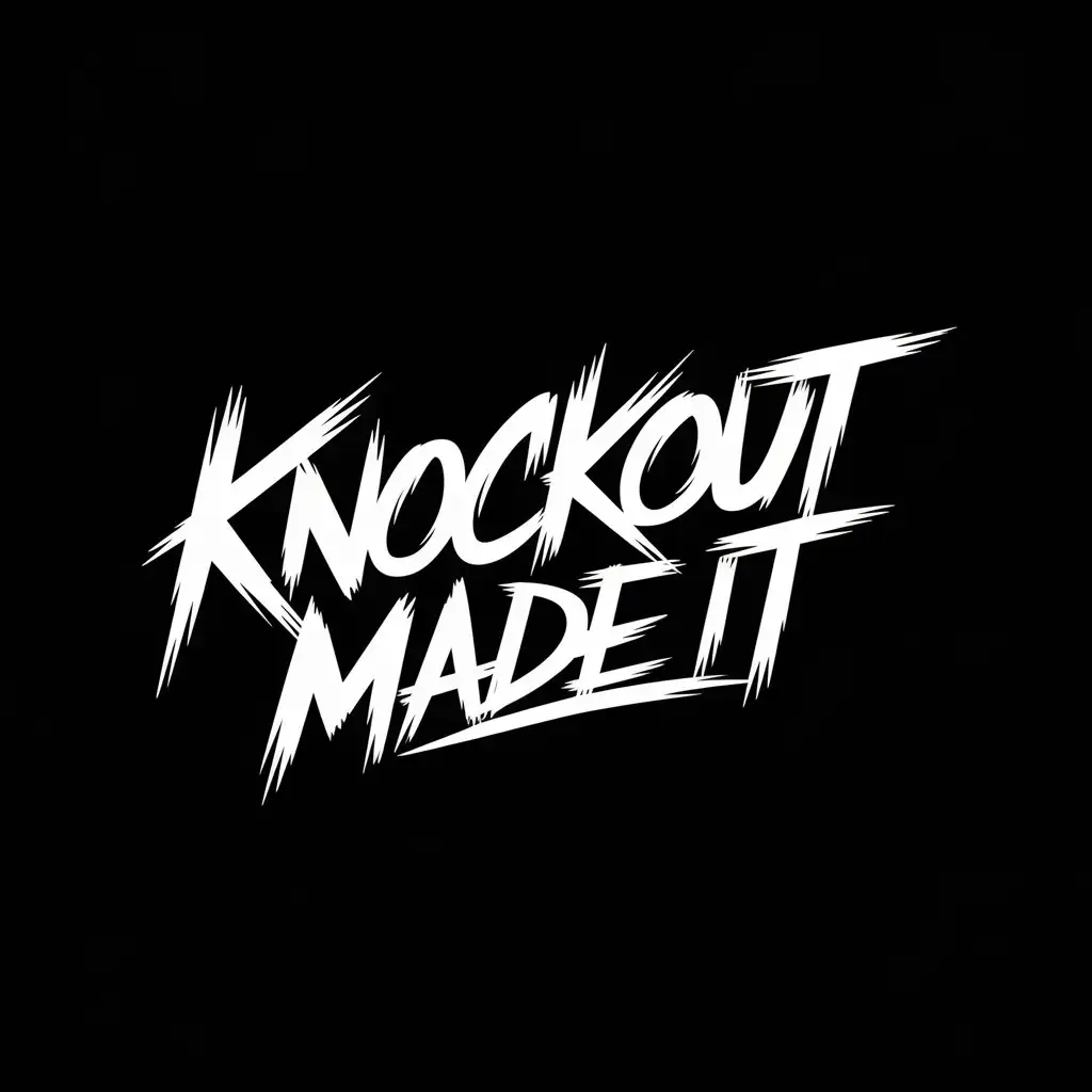 LOGO Design for Knockout Made It Bold HandDrawn Brushstroke Font with Dynamic Energy