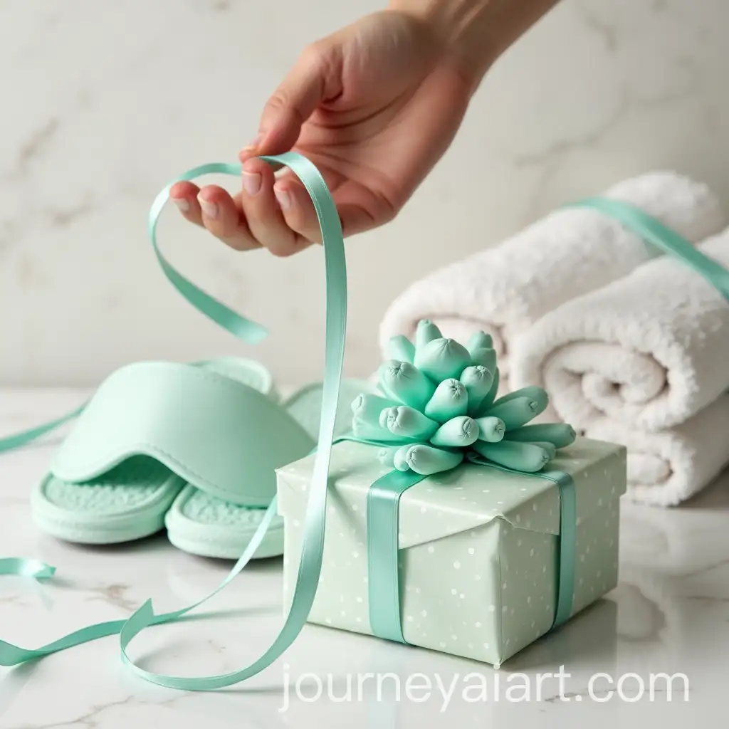 Spa-Day-Christmas-Gift-Voucher-with-Mint-Ribbon-and-Holiday-Accents