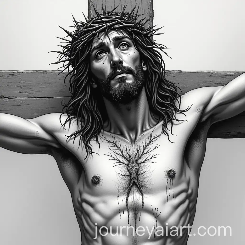 Detailed-Black-and-White-Tattoo-Design-of-Jesus-Christ-on-the-Holy-Cross