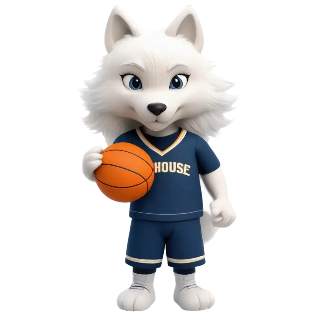 Aggressive-White-Wolf-in-Gold-and-Navy-Blue-Basketball-Uniform-PNG-Image