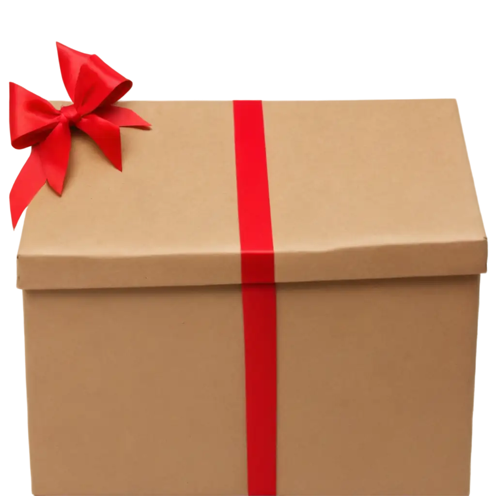 HighQuality-PNG-Image-of-a-Festive-Gift-Box-Wrapped-in-Brown-Paper-and-Red-Ribbon