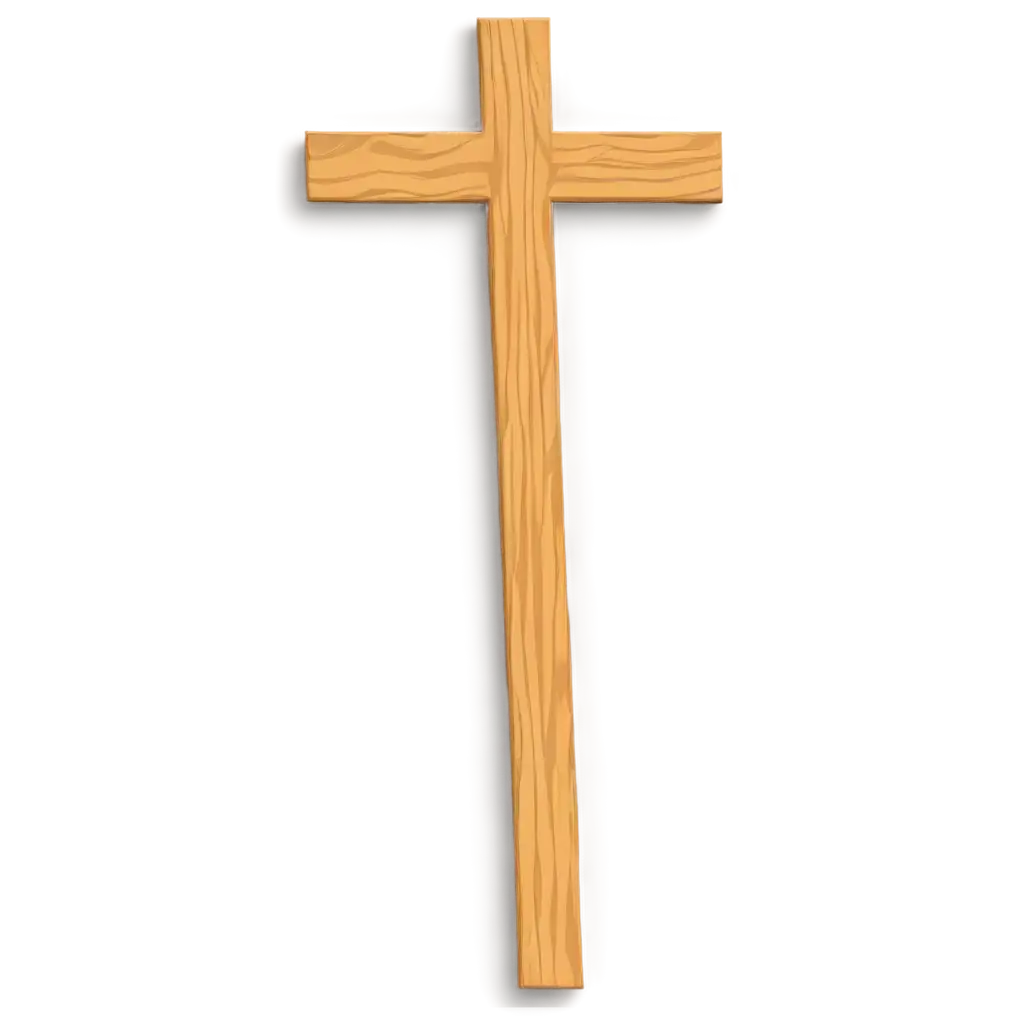 Golden-Brown-Cross-with-Wooden-Texture-PNG-Image-Artistic-Vector-Illustration