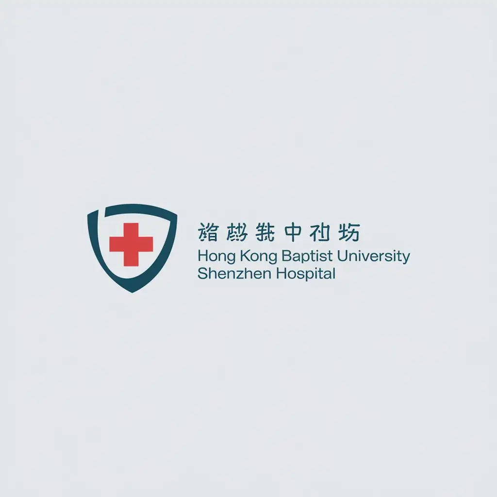 LOGO Design for Hong Kong Baptist University Shenzhen Hospital Shield and Red Cross Symbol for Healthcare and Dentistry Industry