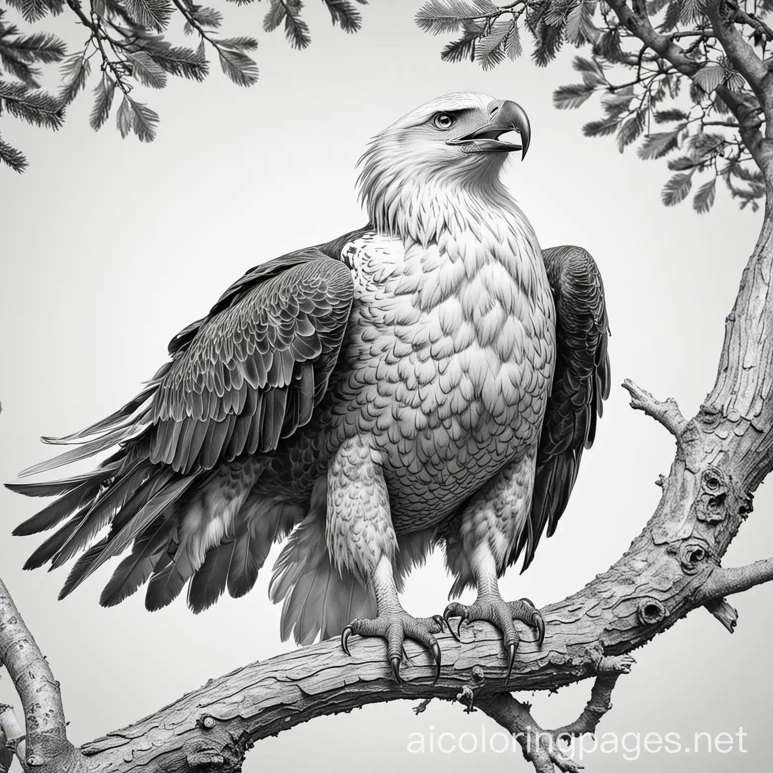 Gigantic-Eagle-Holding-Fish-Coloring-Page