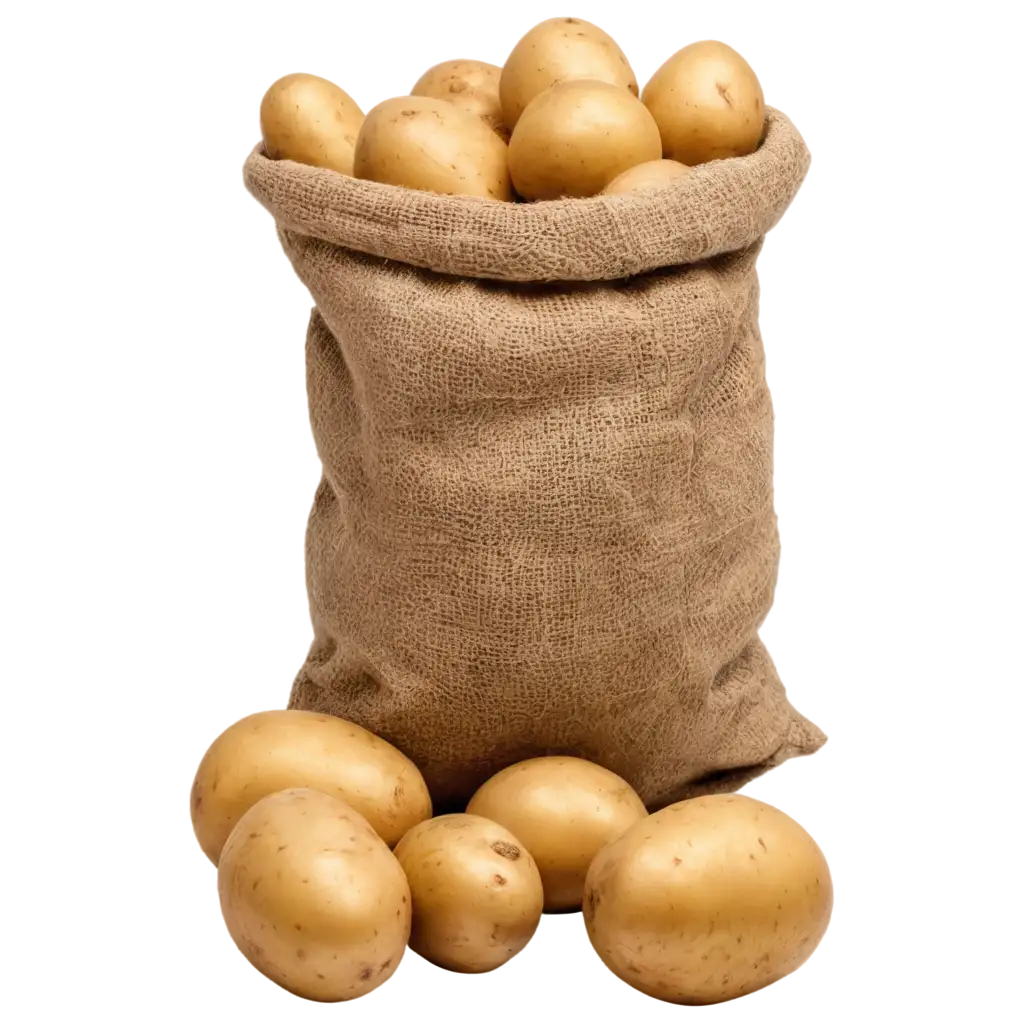 Rustic-Burlap-Sack-with-Fresh-Yellow-Potatoes-HighResolution-PNG-Image-for-Farm-Harvest-and-Organic-Produce-Photography