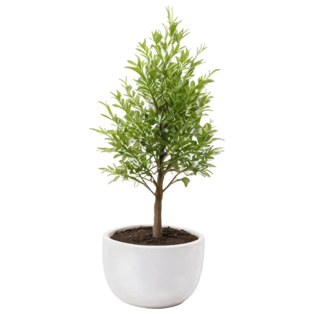 Small-Green-Tree-in-White-Pot-with-Grass-Transparent-PNG-Image-for-Versatile-Usage