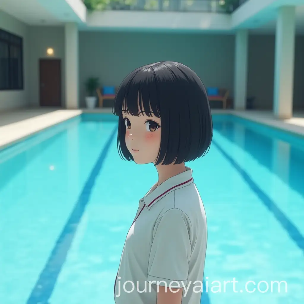 Asian-Schoolgirl-with-BobAI-Image-Prompt-Expansion-Haircut-Standing-in-Swimming-Pool