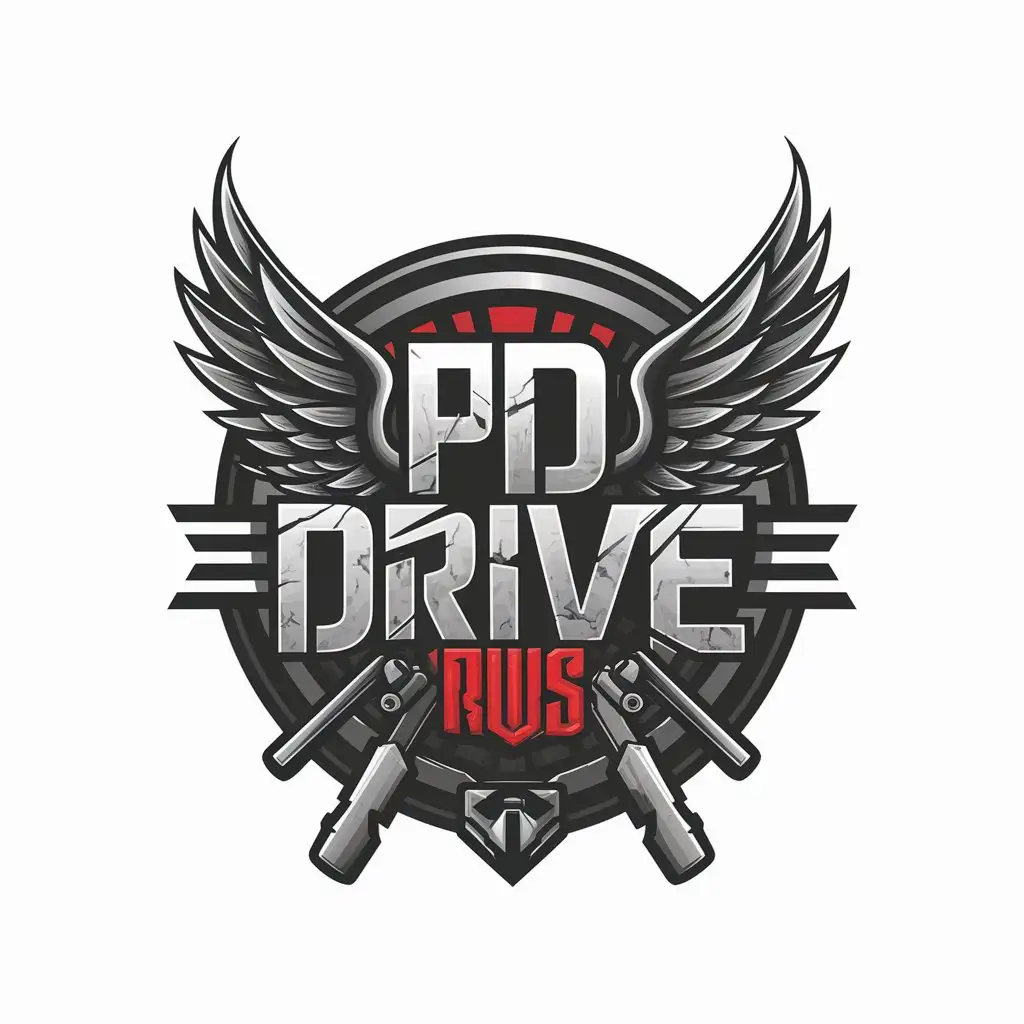 LOGO Design for PD Drive Rus Angel Wings Evil Symbol in 4K Realism