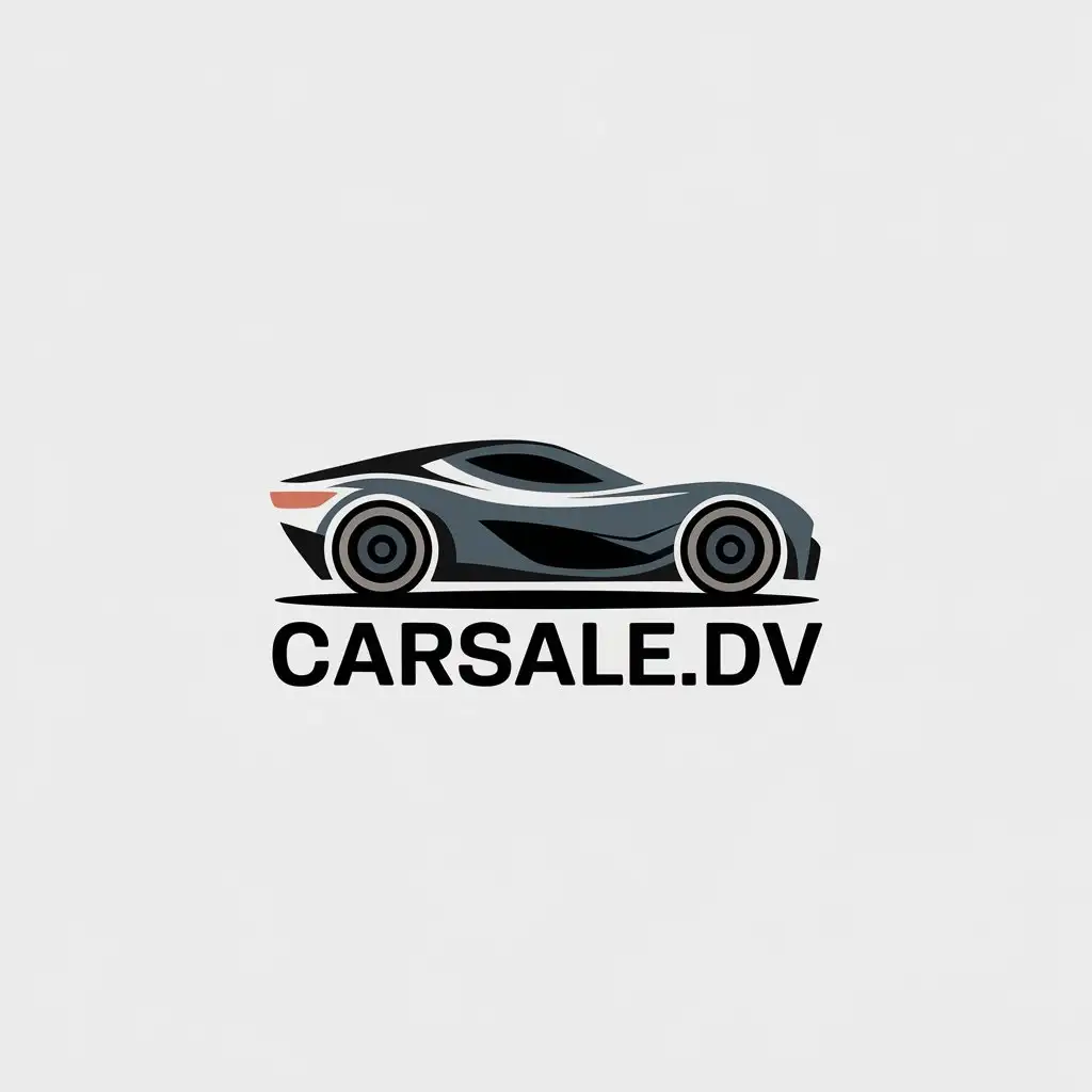 a vector logo design,with the text "CARSALE.DV", main symbol:Car,Minimalistic,be used in Auto industry,clear background