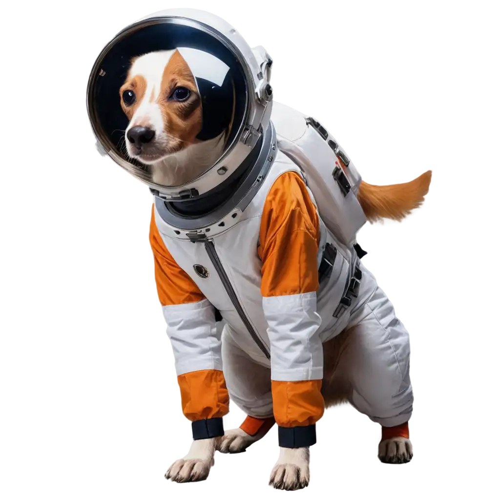 A dog in astronaut suit