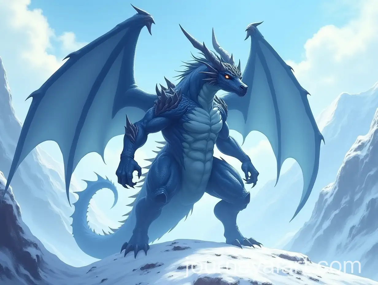Majestic-Bipedal-Dragon-on-Frozen-Mountain-Peak