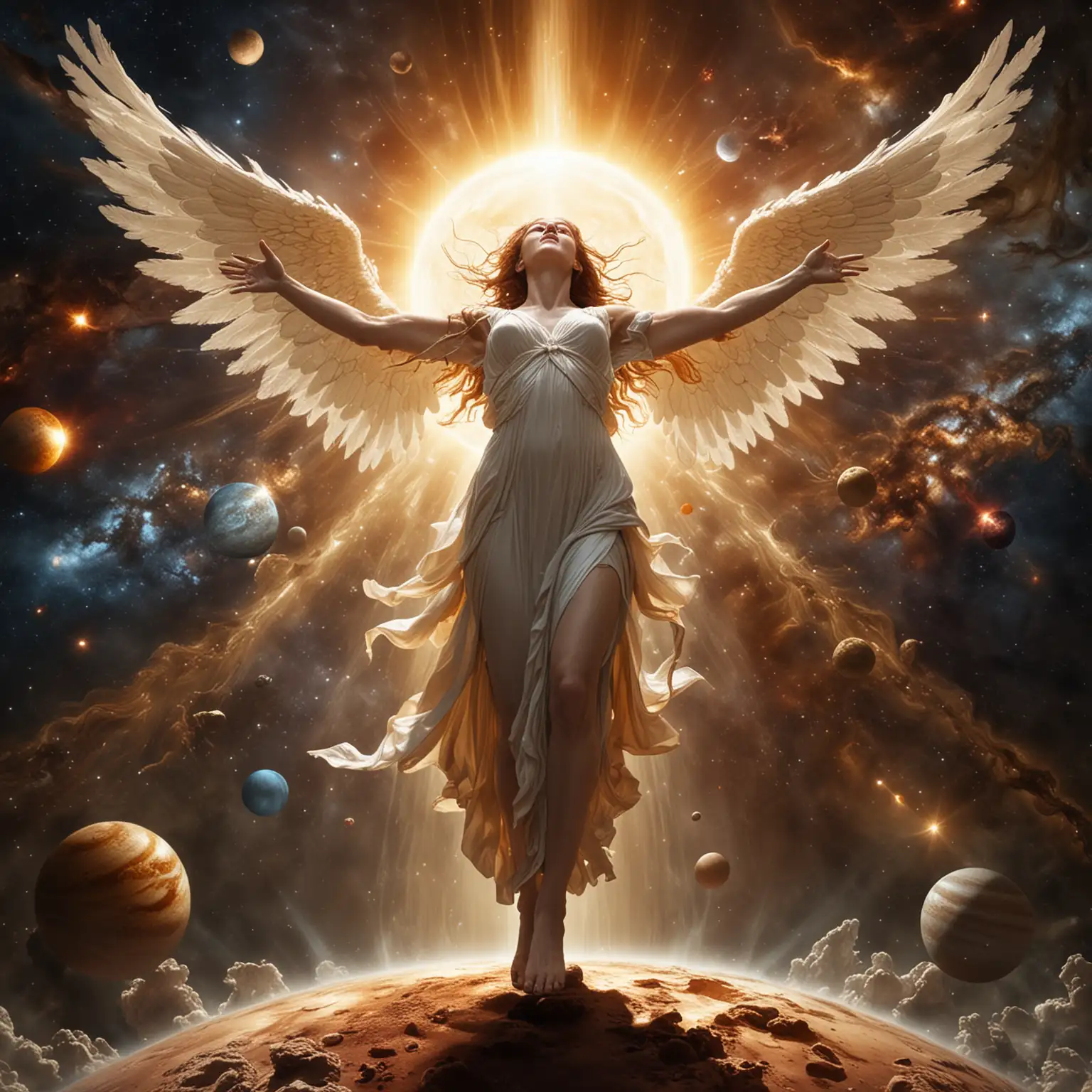 angel rising through the solar system. But only with 2 arms