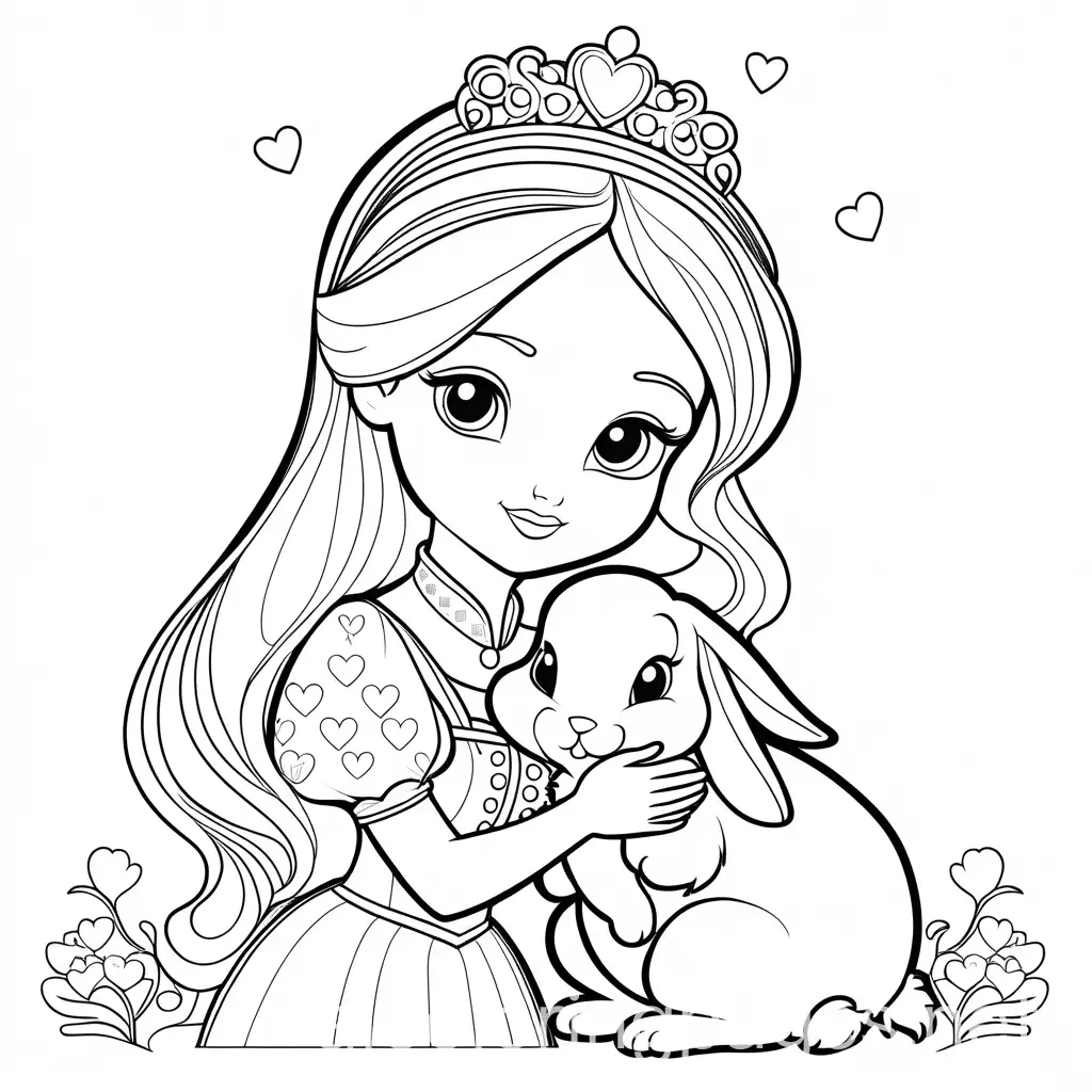 Princess-Sofia-Hugging-Cute-Rabbit-Coloring-Page