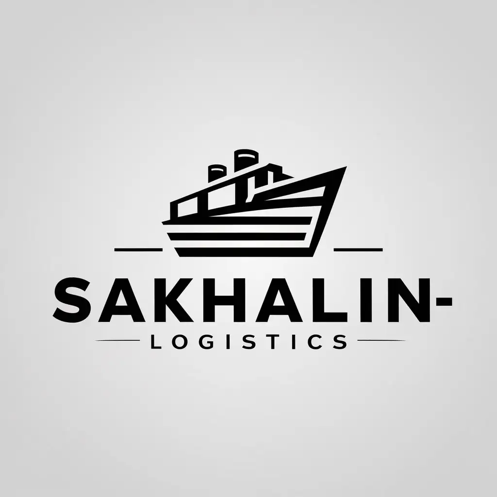 a logo design,with the text "OOO "SAKHALIN-LOGISTICS"", main symbol:riverboat, ship,complex,be used in Travel industry,clear background