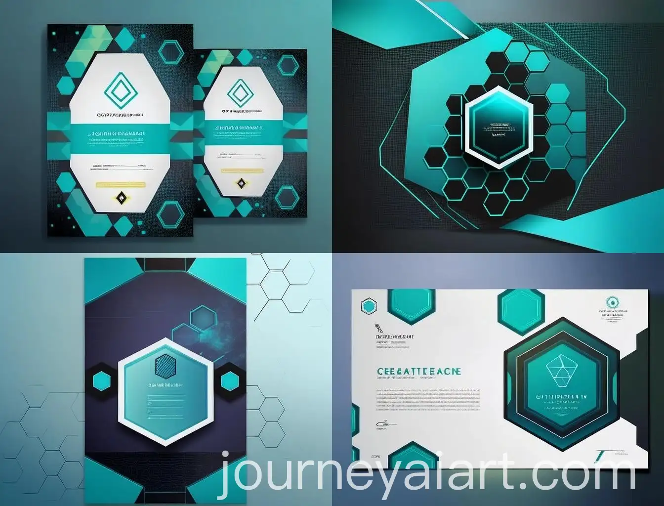 Impressive-Teal-Corporate-Certificate-Design-with-Hexagon-Elements