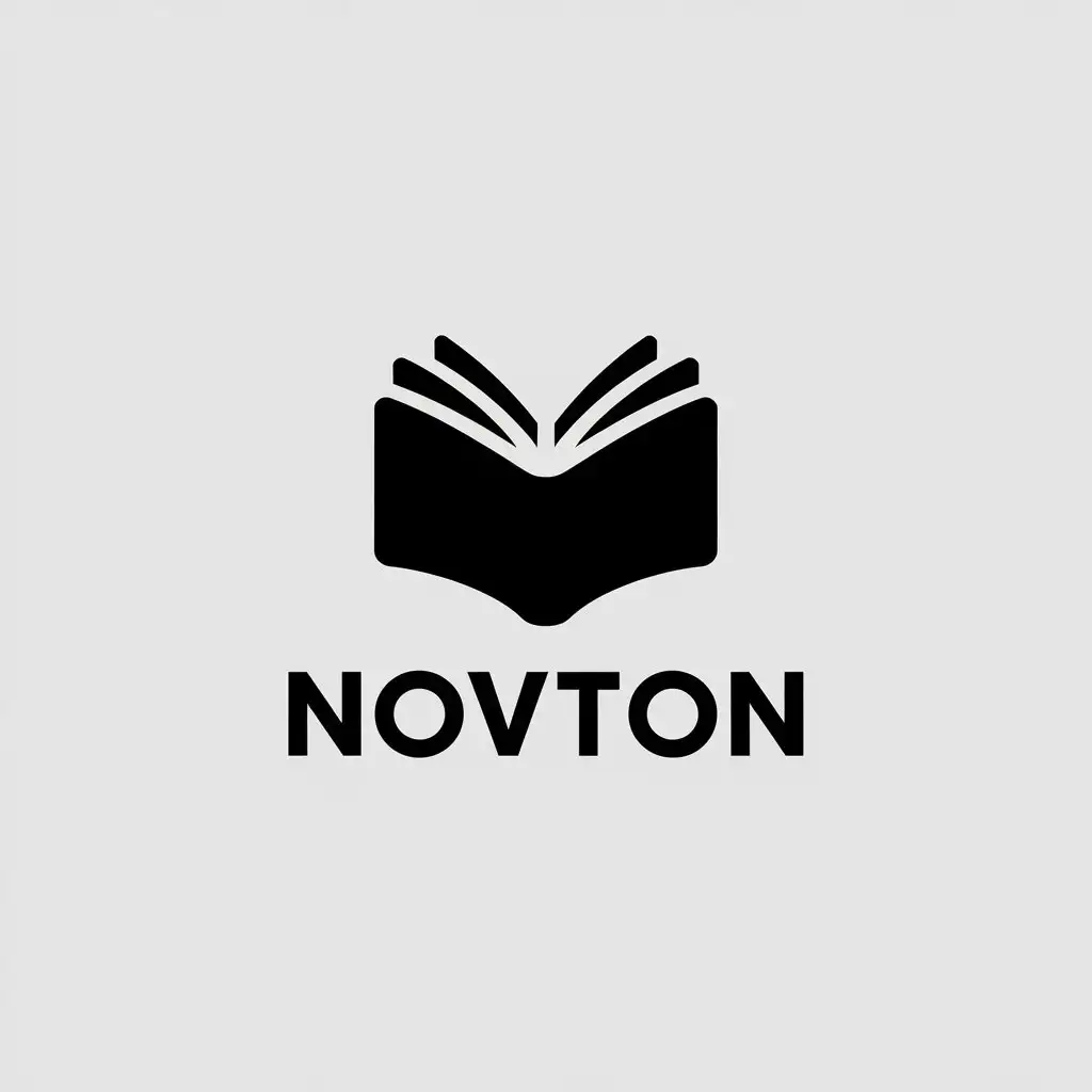 LOGO-Design-for-NOVTON-Minimalistic-Book-Symbol-on-Clear-Background