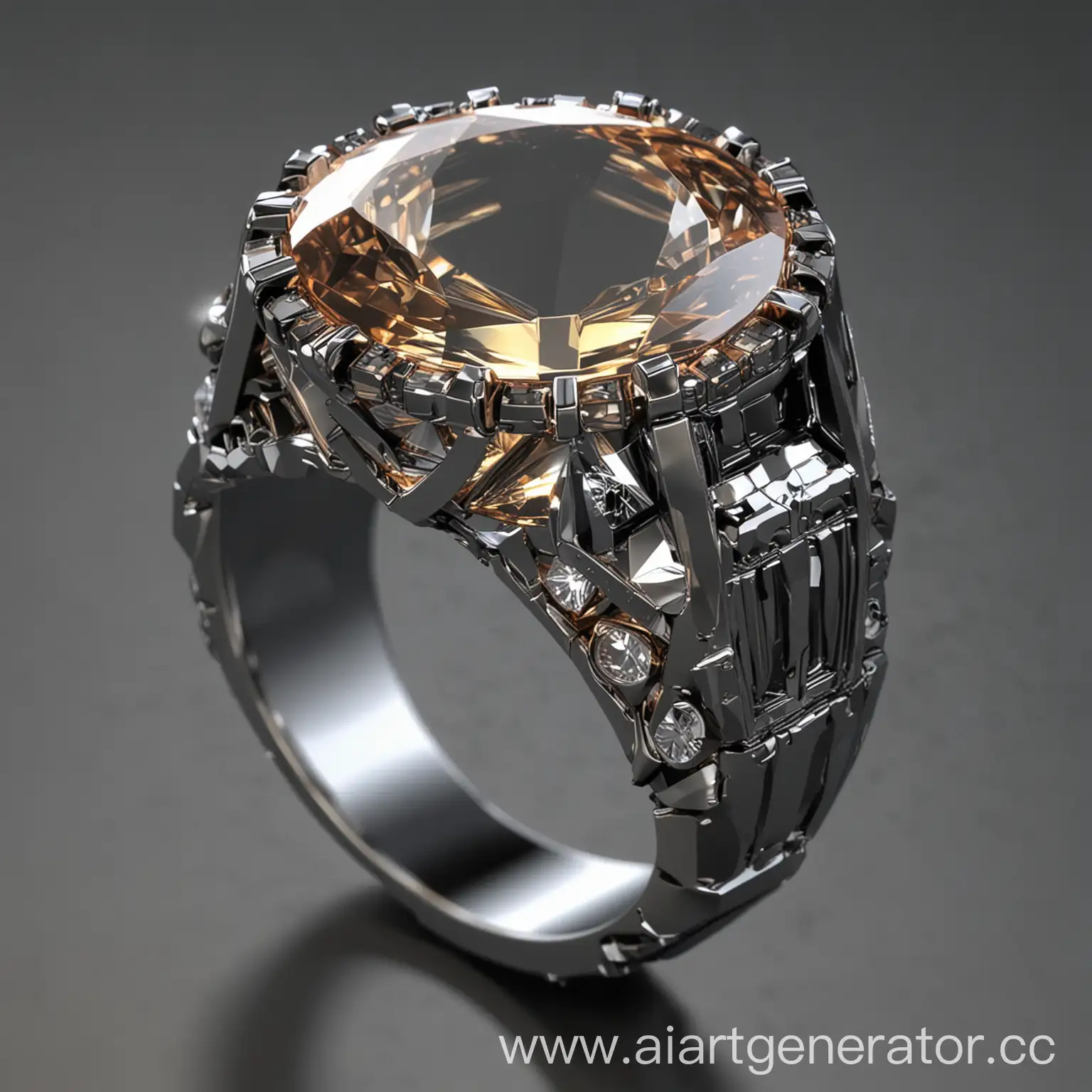 Futuristic-TechnoStyle-Jewelry-Ring-with-Facets