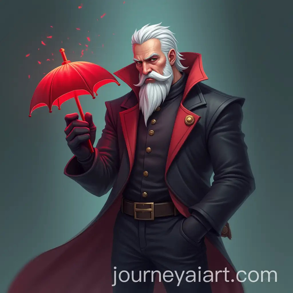 Dota-2-Character-SF-Holding-Umbrella-in-Minimalistic-Background