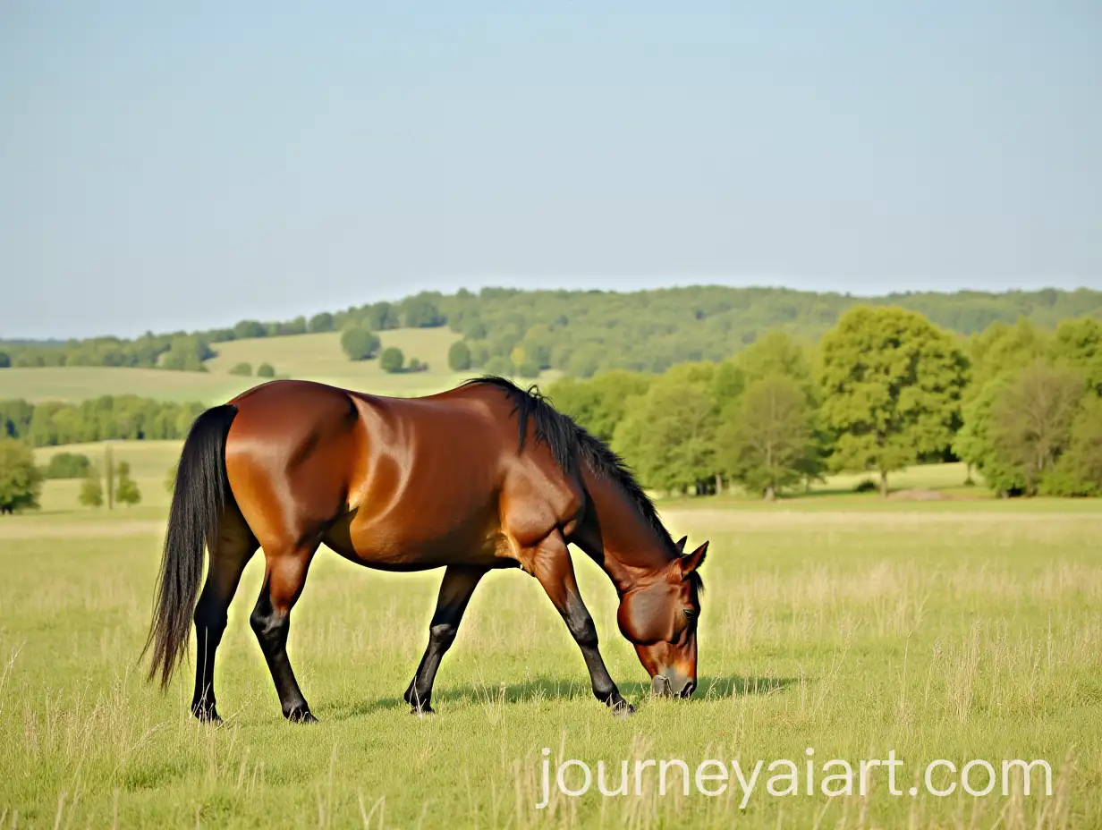 Majestic-Horse-Grazing-in-Green-Field