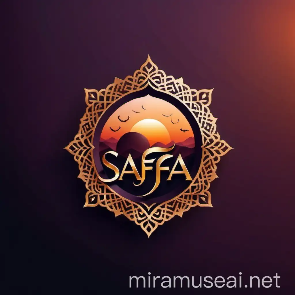 Luxurious Arabic Theme Sunset Logo for Online Store Saffaa