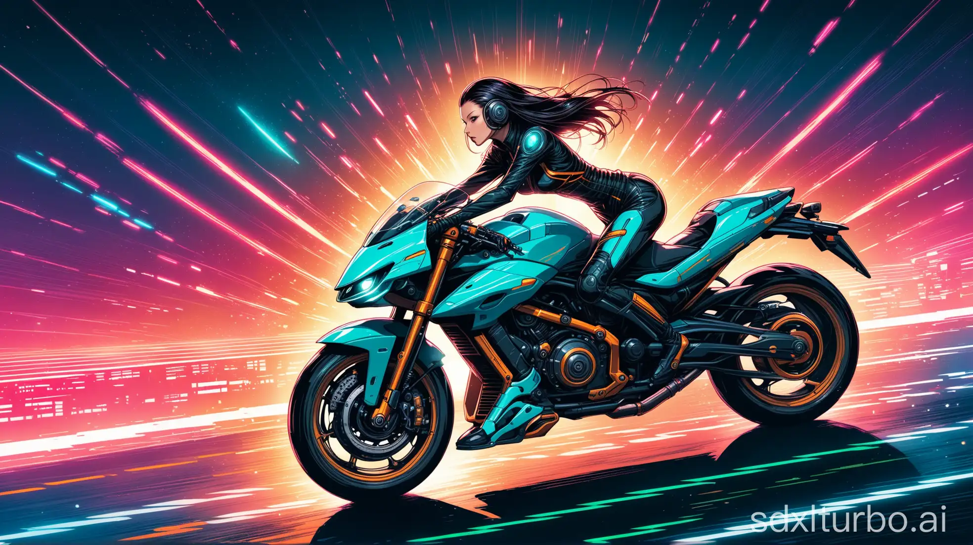 Futuristic-Alien-Riding-a-HighSpeed-Motorcycle-in-a-Cyberpunk-Style