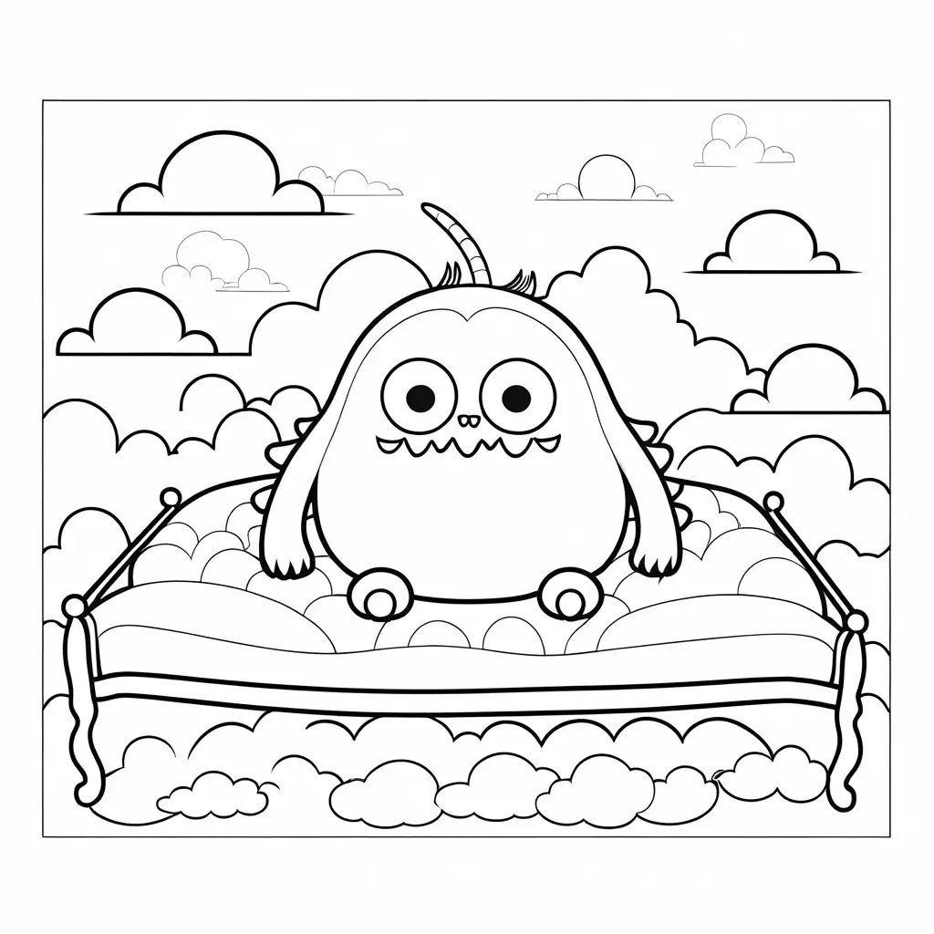 Monster-Resting-on-Soft-Clouds-Coloring-Page-for-Kids