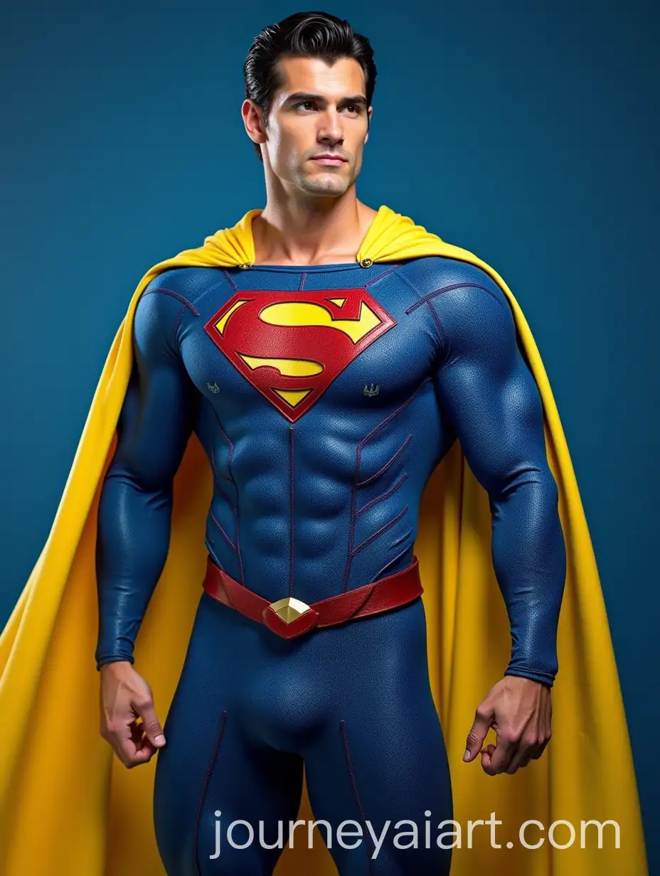 Superman-Inspired-Blue-and-Yellow-Suit-with-Vibrant-Cape