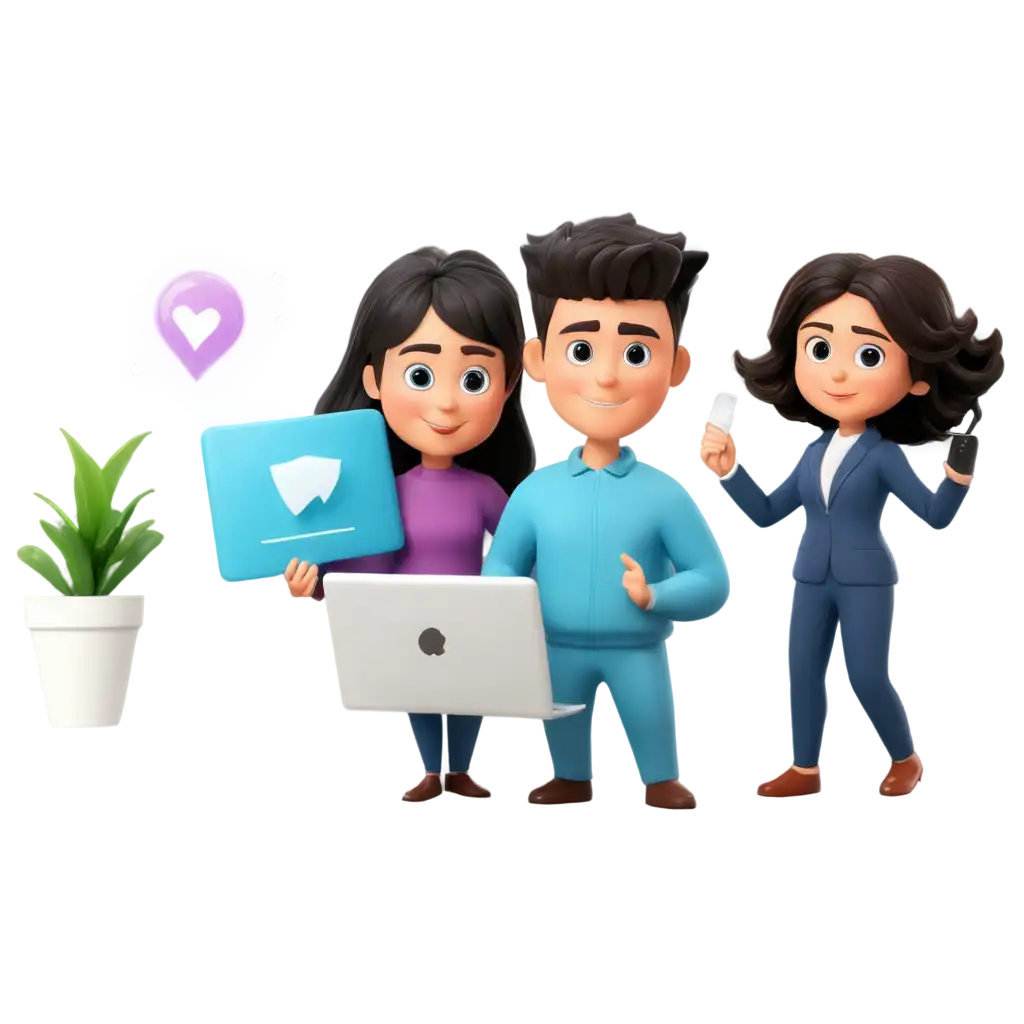 Digital-Marketing-Illustration-PNG-Cartoon-Characters-Working-with-Computers