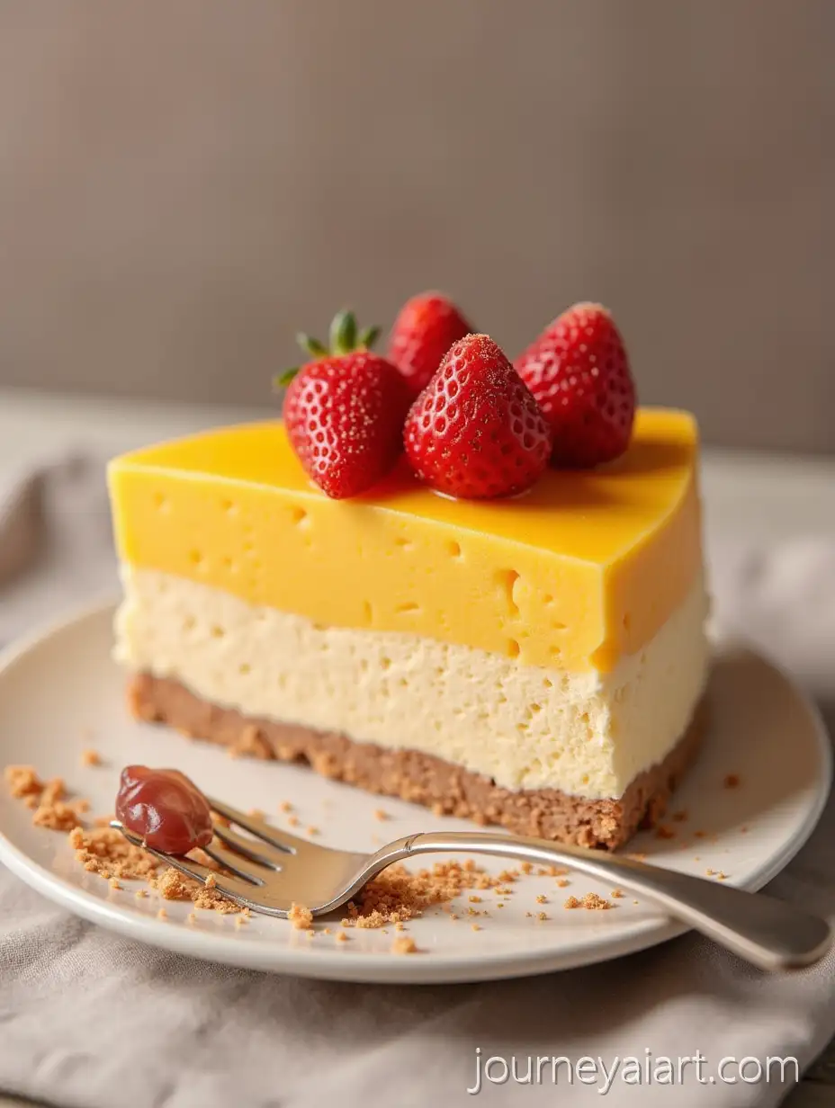 Colorful-MousseAI-Image-Prompt-Expansion-Cake-Slice-with-Mango-Strawberry-and-Chocolate-Layers