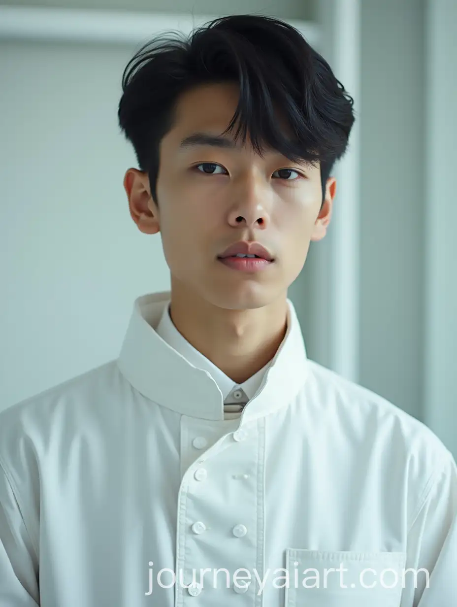 Portrait-of-a-Young-Man-in-a-Futuristic-White-Prisoner-Uniform