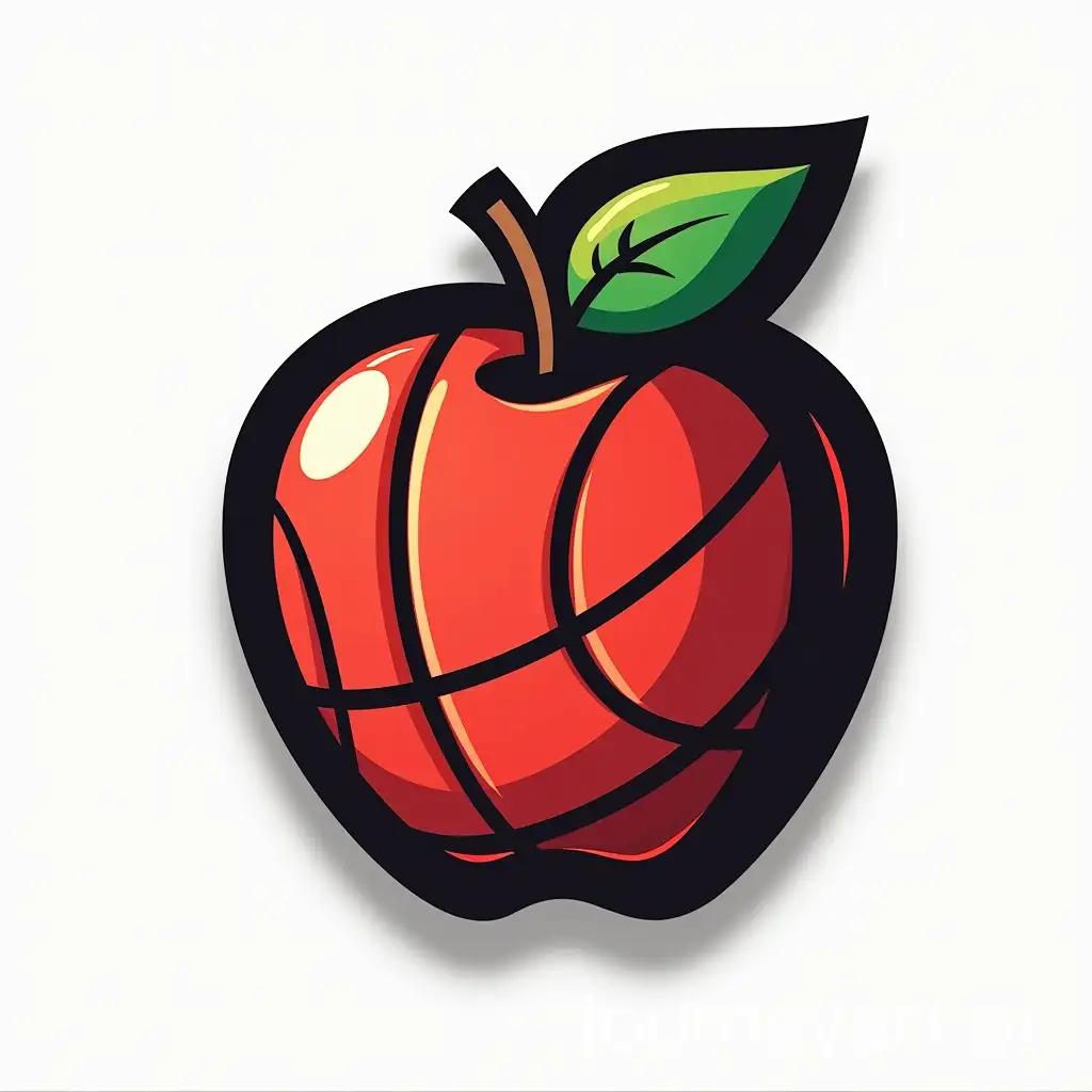 Dynamic-Basketball-Team-Logo-Featuring-an-Apple-Emblem