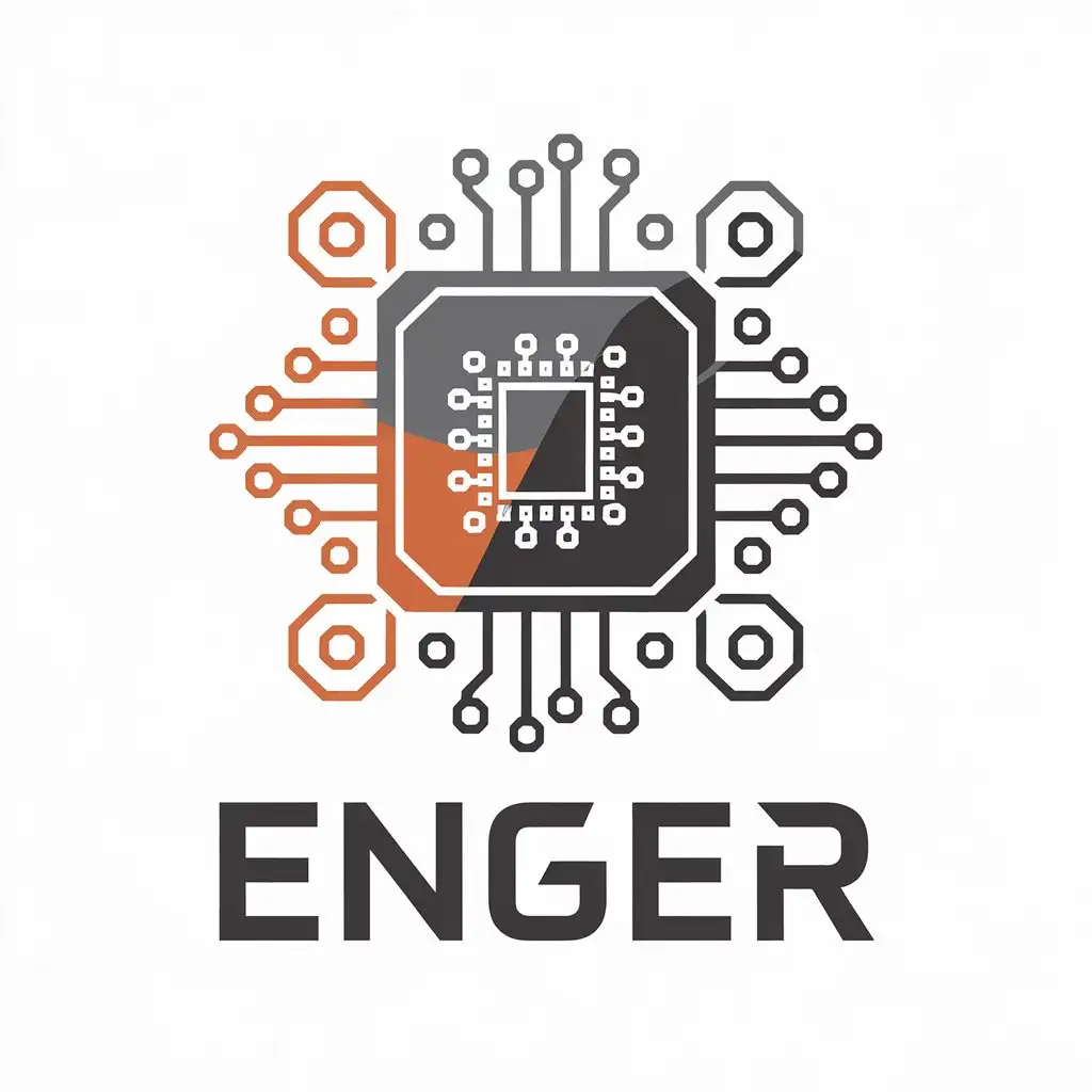 LOGO Design for Enger Vector CPU Symbol with Moderate Style for Technology Industry