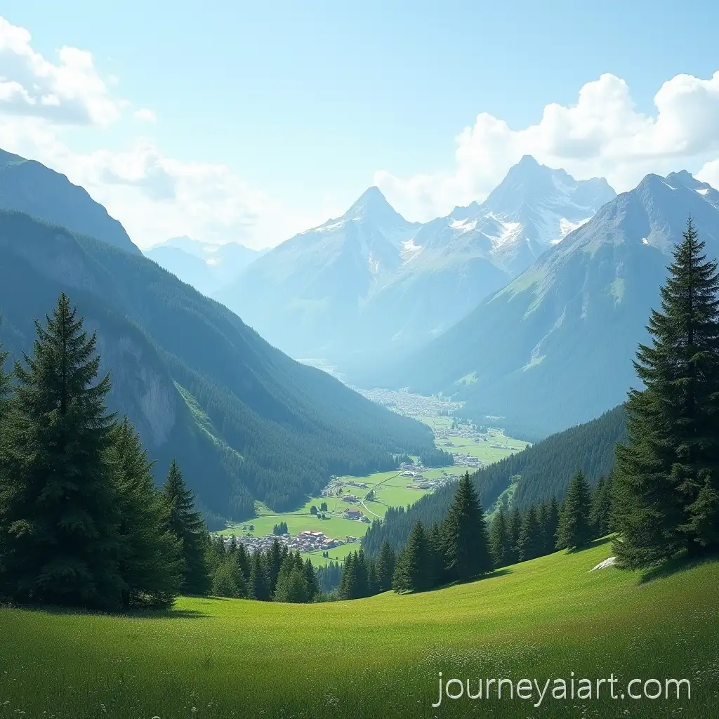 Realistic-View-of-the-German-Alps-with-SnowCapped-Mountains-and-Verdant-Valleys