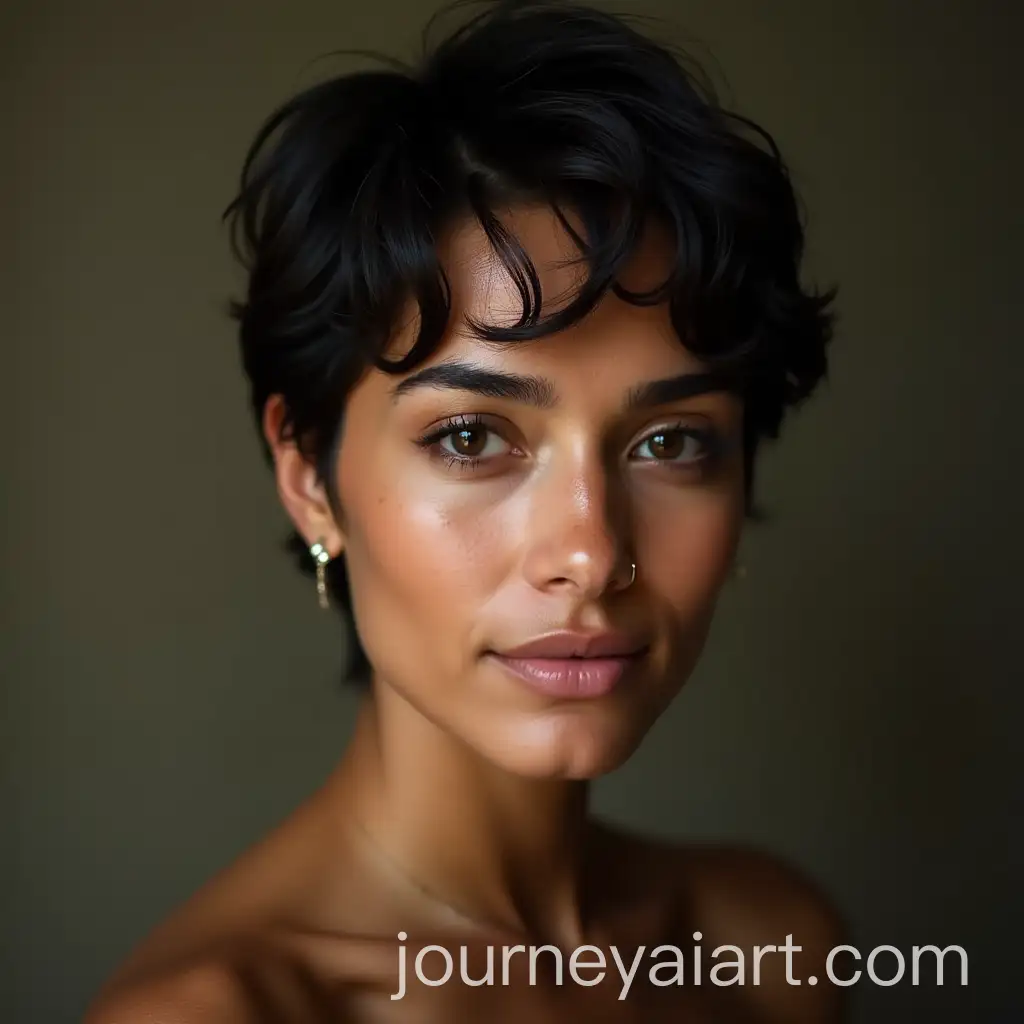 Stunning-Native-American-Woman-with-Short-Hair-in-a-Portrait