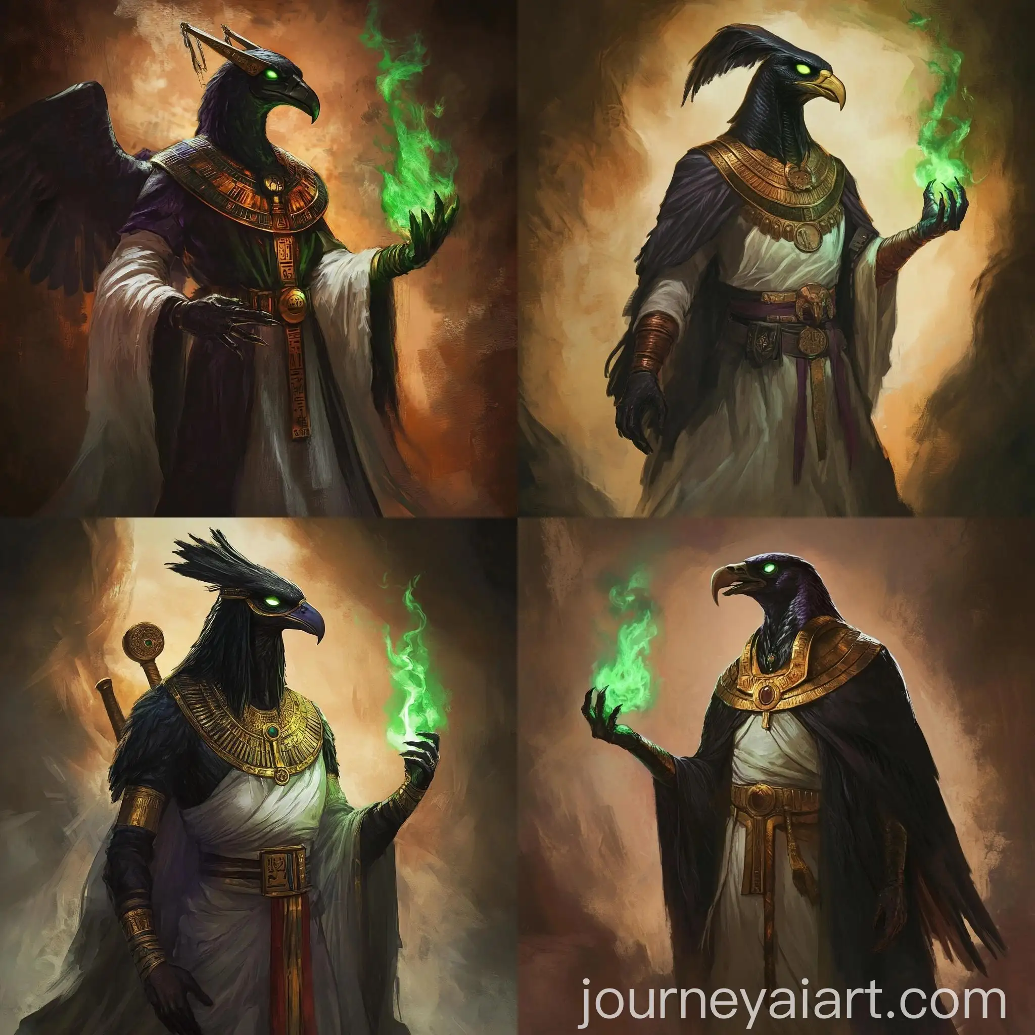 Warlock-with-Egyptian-Mask-Conjuring-Green-Flames