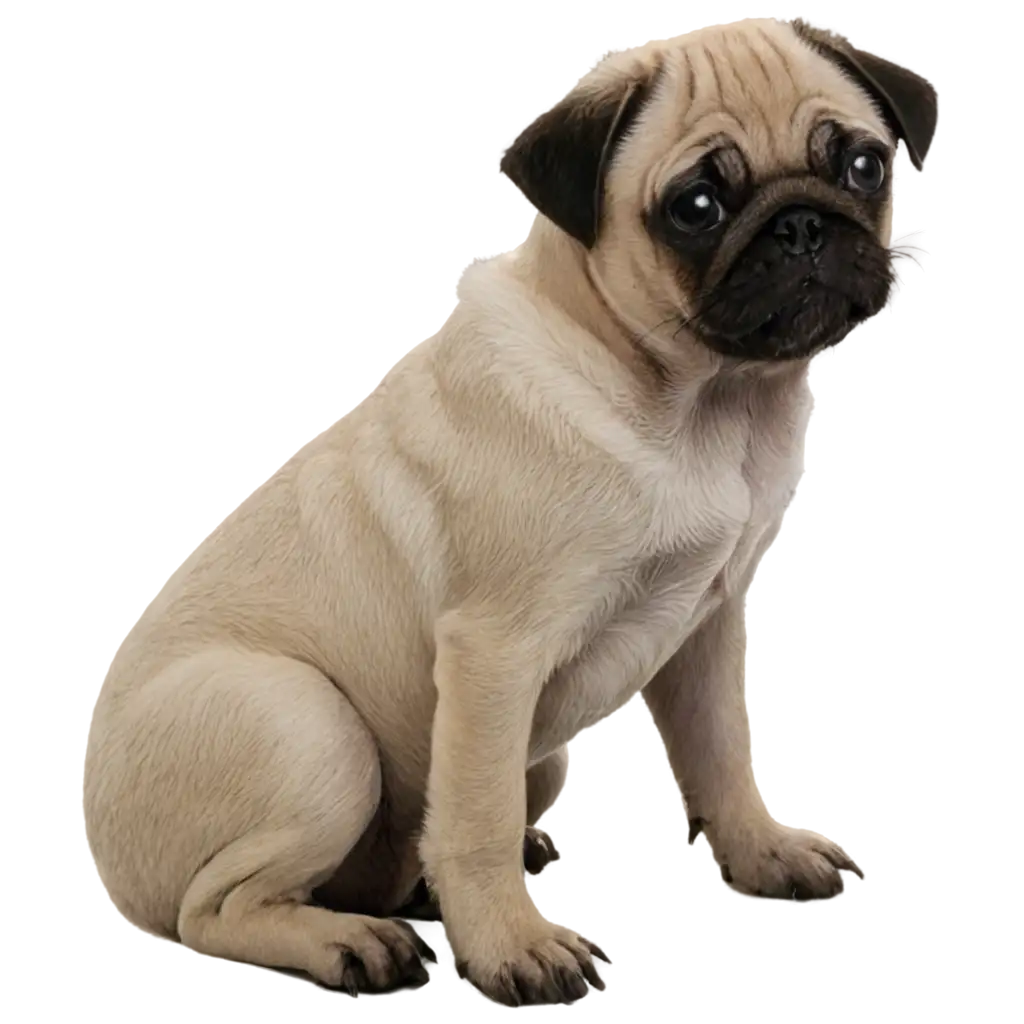 Cute-Pug-Puppy-Sitting-Isolated-PNG-Image-for-Various-Creative-Uses