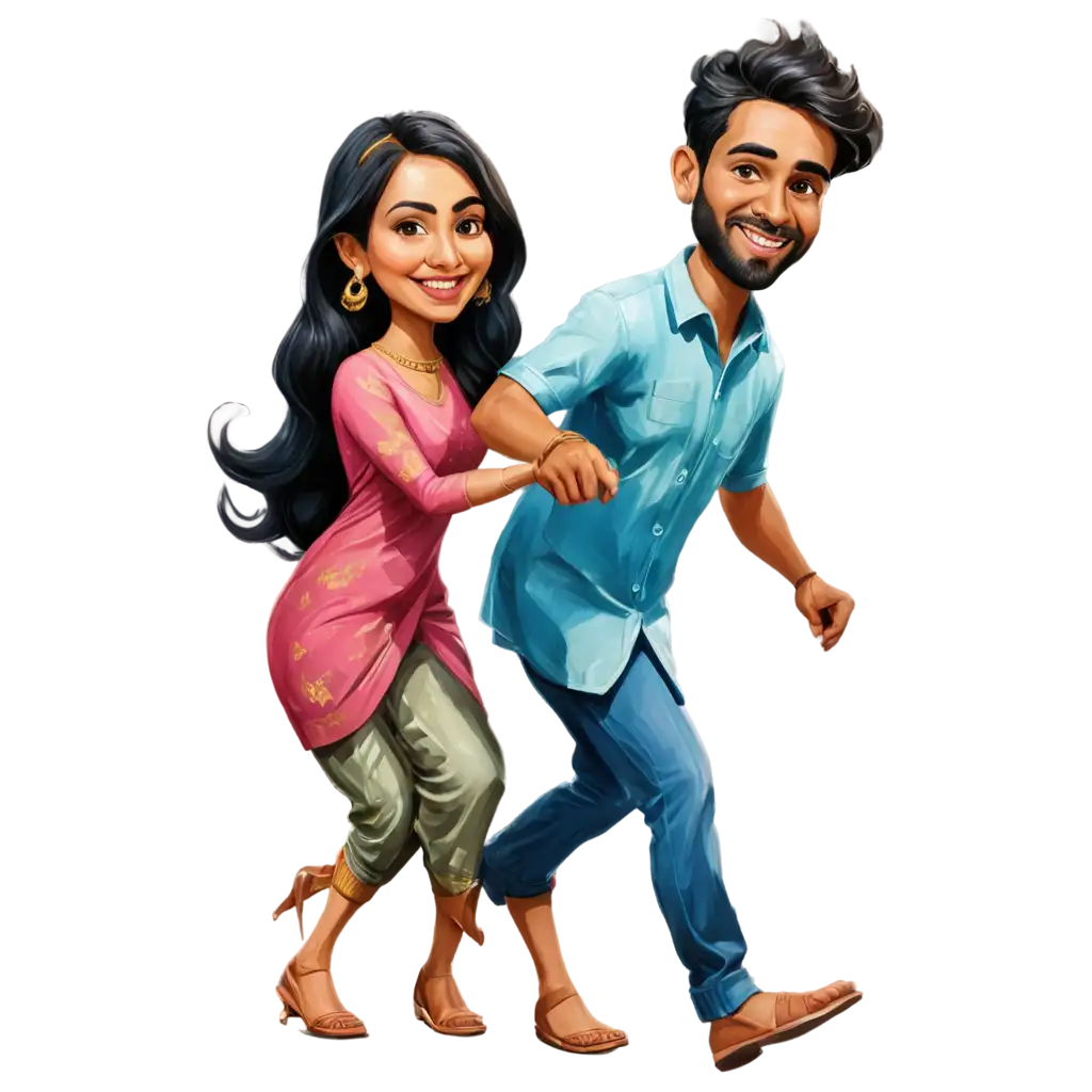 Indian-Couple-Caricature-Rolling-Together-PNG-Vibrant-and-Playful-Digital-Art