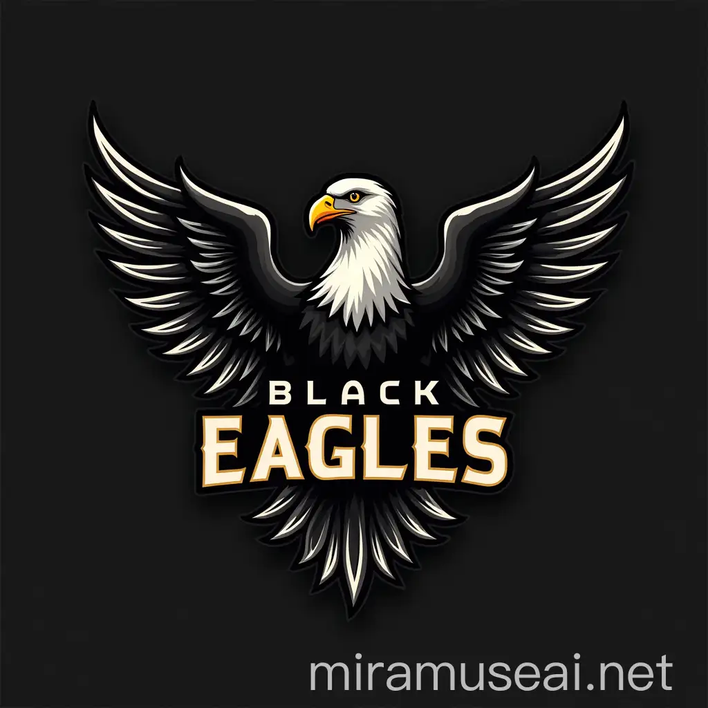 Dynamic Black Eagles Logo Featuring a Central Eagle and Text