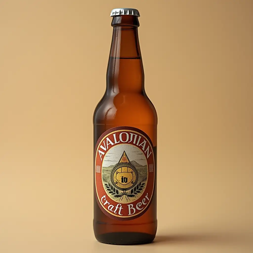 beer bottle with the sign 'Avalonian craft beer'