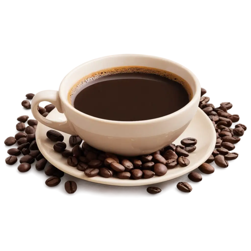 Aesthetic-Coffee-Cup-with-Coffee-Beans-PNG-Image-Perfect-for-Clean-HighQuality-Visuals