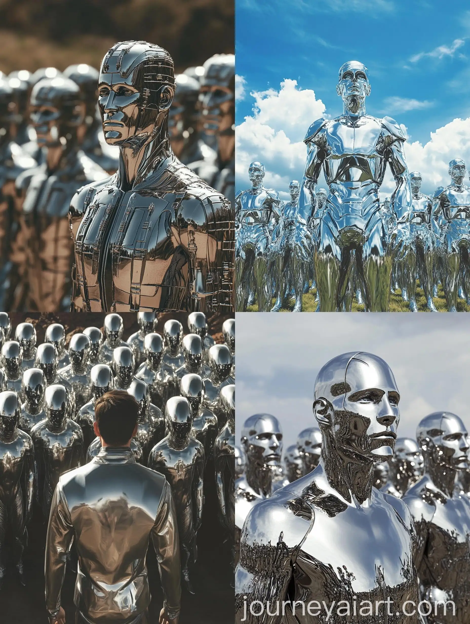 Leader-Facing-Army-of-Clones-in-Silver-Skinsuits