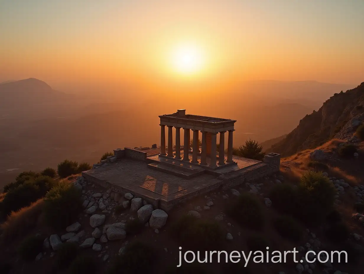 Aerial-View-of-Greek-Ruins-at-Sunrise
