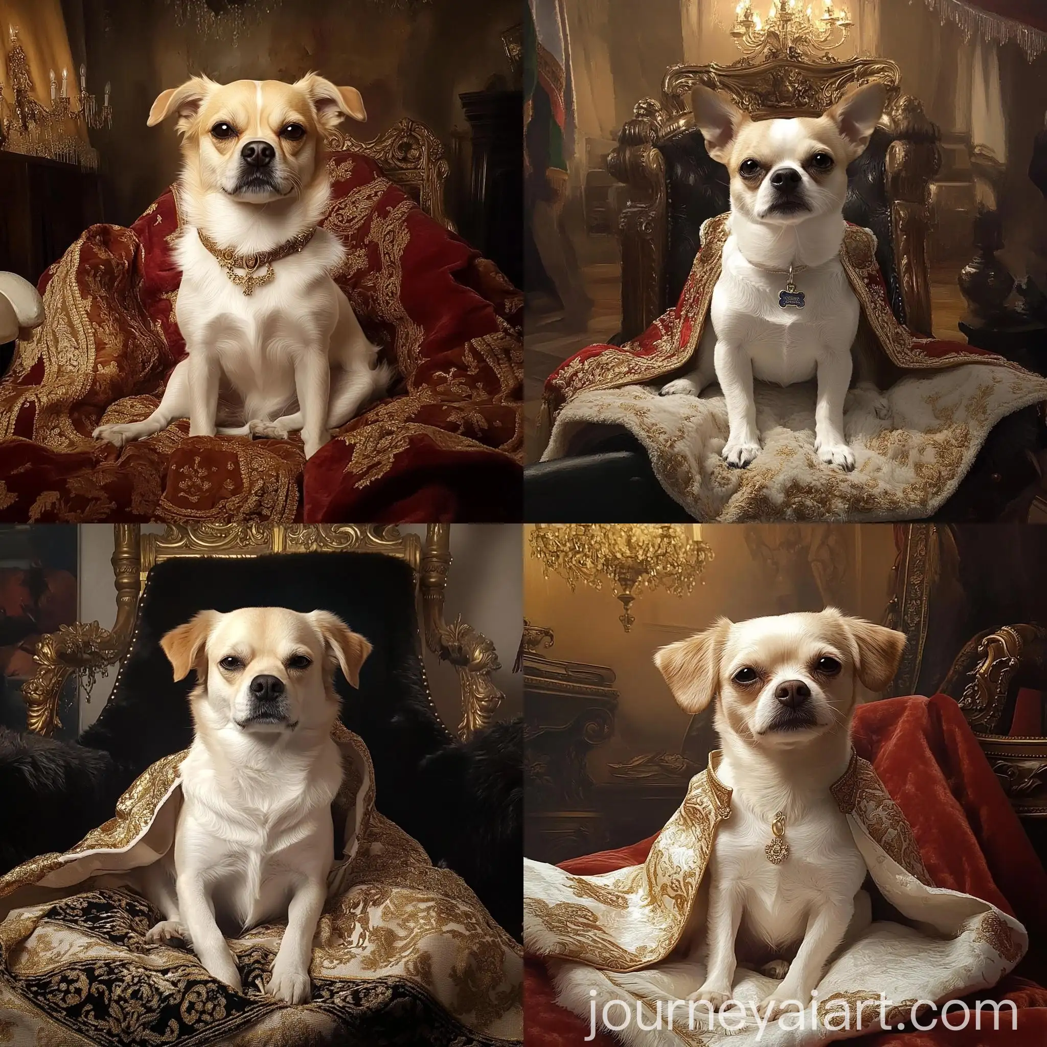 Majestic-King-Dog-on-Ornate-Throne-in-Royal-Palace