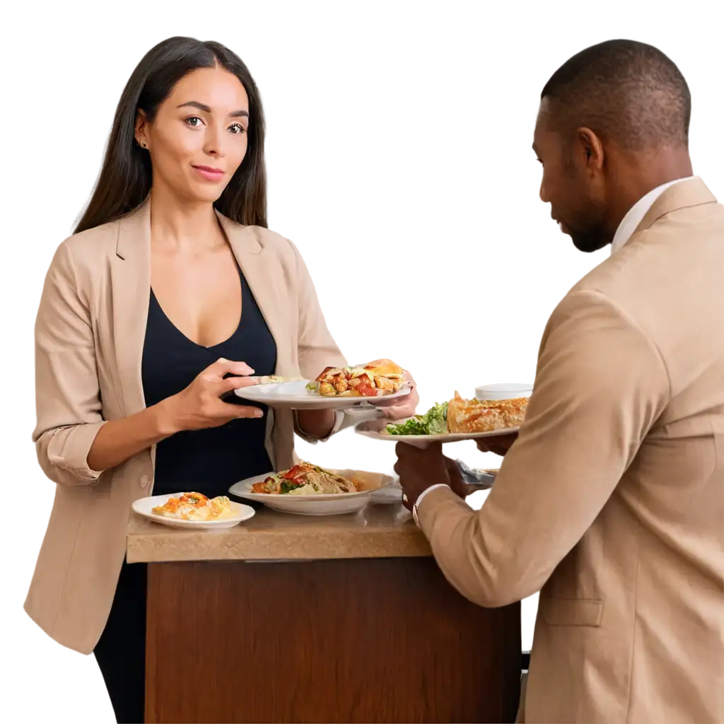 PNG-Image-Woman-Brown-Paying-Lunch-for-Black-Man