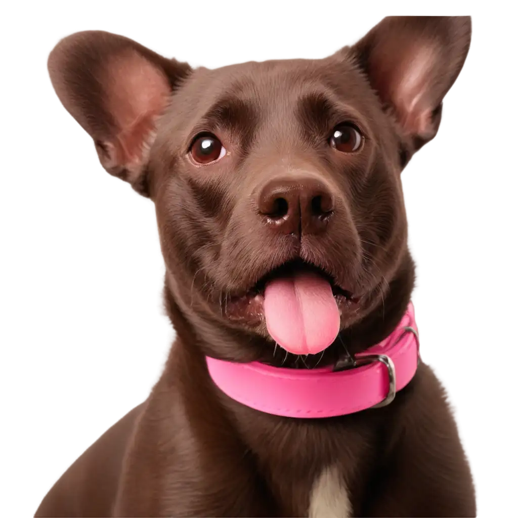 Cute-Chocolate-Dog-with-Pink-Collar-PNG-Image-for-All-Your-Design-Needs