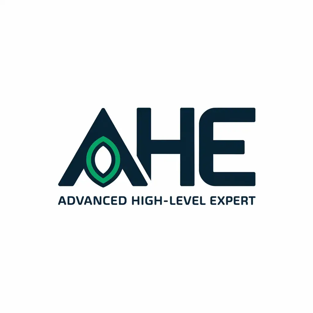 a vector logo design,with the text "AHE - Advanced High-level Expert", main symbol:AHE,Moderate,be used in Technology industry,clear background