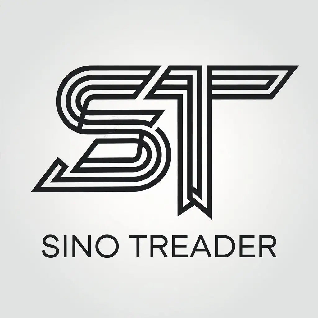 a vector logo design,with the text "sino treader", main symbol:ST,complex,clear background