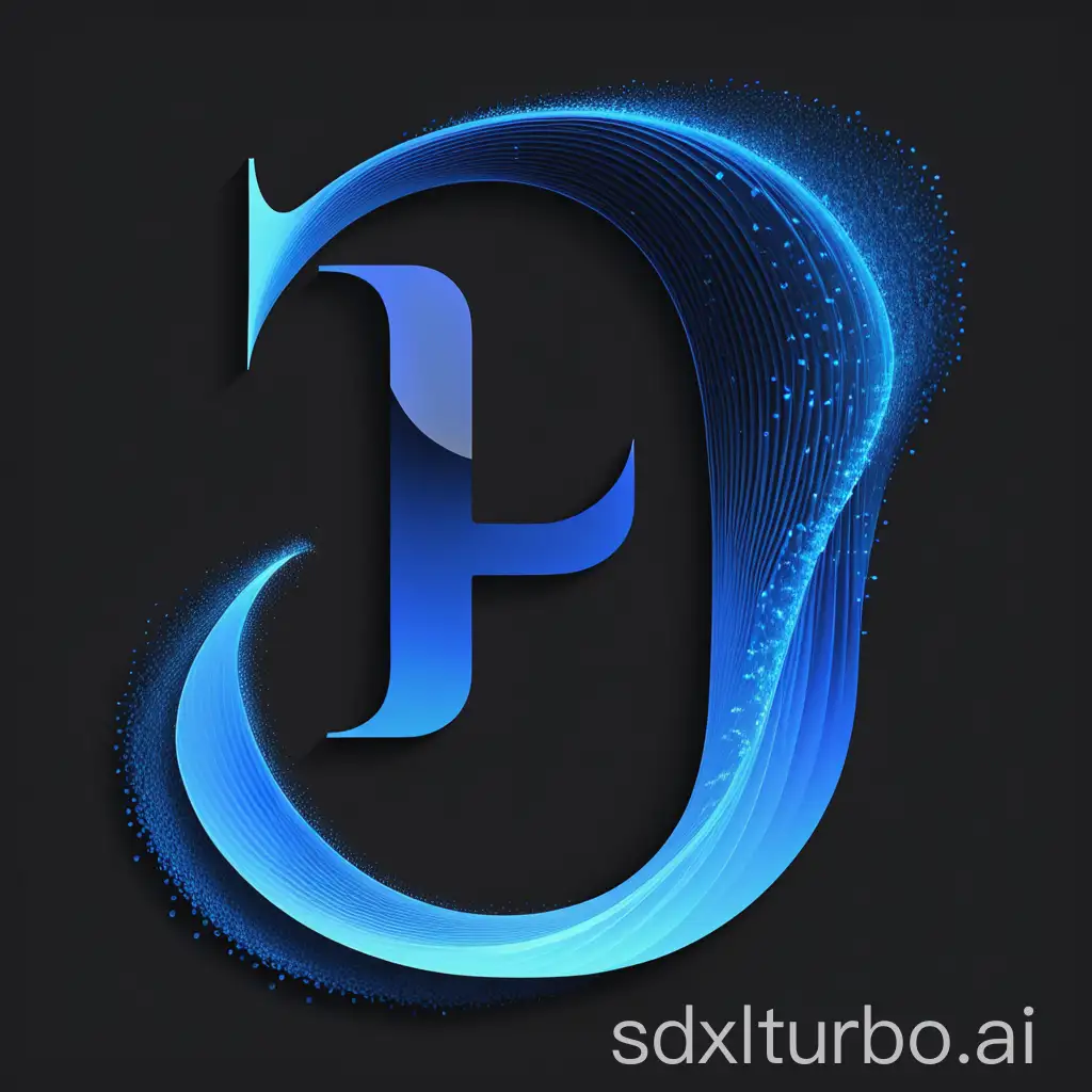 Blue-Wave-P-Logo-on-Black-Background-with-Light-Particles