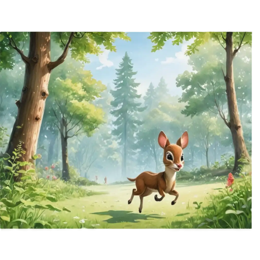 Charming-Mouse-Deer-in-a-Lush-Forest-A-Joyful-PNG-Image-for-Storybooks